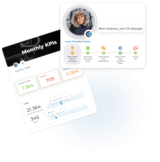 Custify concierge onboarding timeline and assigned CSM