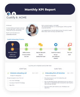 Custify customers monthly KPI report