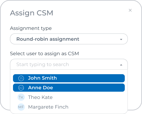 task assignment in custify example