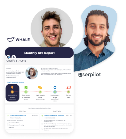Custify customers monthly KPI report